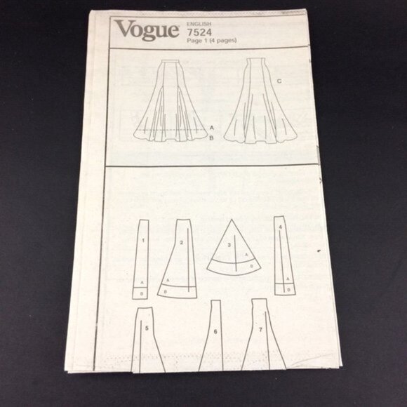 Easy Vogue Pattern 7524 Misses Long Evening Flared Skirt Uncut 12 14 16 Godets - Picture 8 of 12
